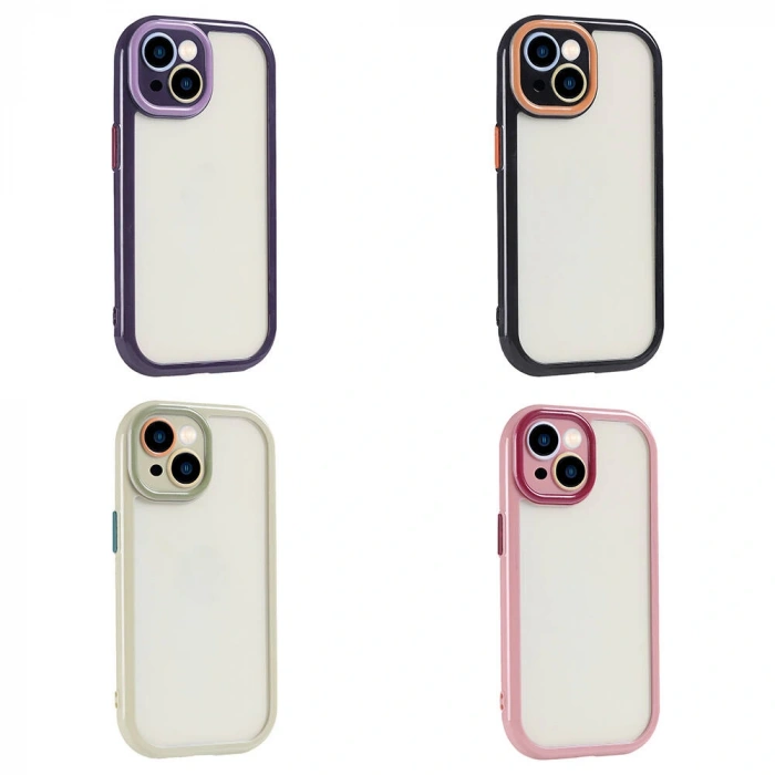 Apple iPhone 14 Kılıf Kamera Korumalı Renkli Kenar ve Çerçeve Tasarımlı Zore Vitamin Kapak