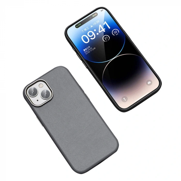 Apple iPhone 14 Kılıf M-safe Şarj Özellikli PU Deri Zore Adora Kapak