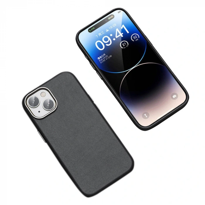 Apple iPhone 14 Kılıf M-safe Şarj Özellikli PU Deri Zore Adora Kapak