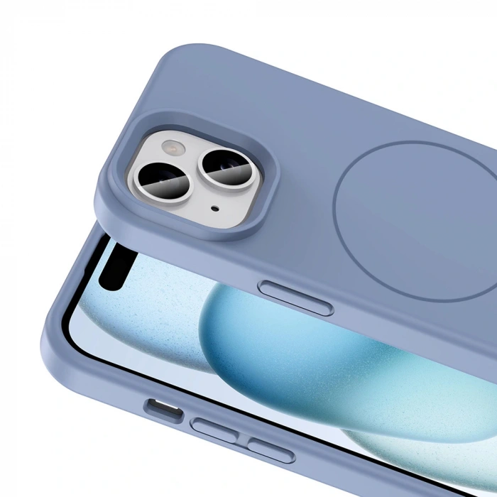 Apple iPhone 14 Kılıf M-safe Şarj Özellikli Sıvı Teknolojili Silinebilir Sert Zore Kivi Kapak