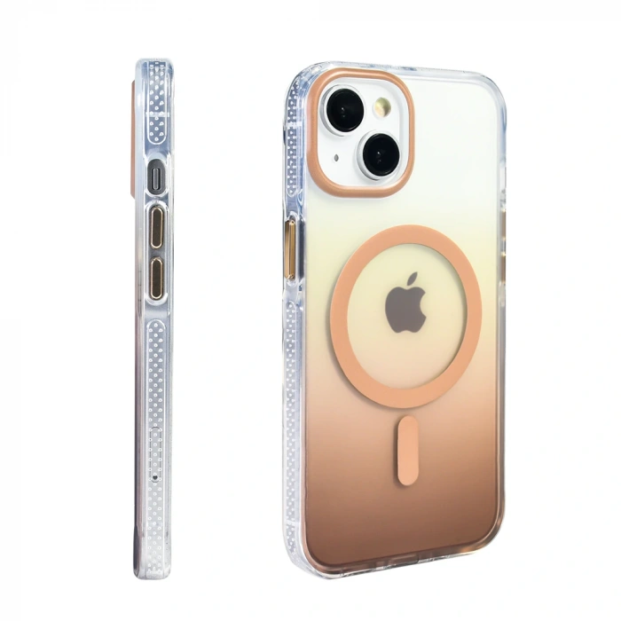 Apple iPhone 14 Kılıf M-safe Şarj Özellikli Transparan Renk Geçişli Zore Toros Kapak