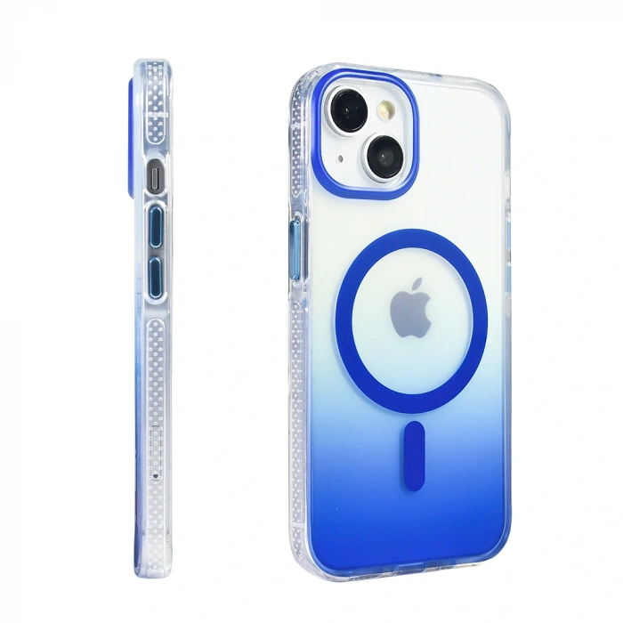 Apple iPhone 14 Kılıf M-safe Şarj Özellikli Transparan Renk Geçişli Zore Toros Kapak