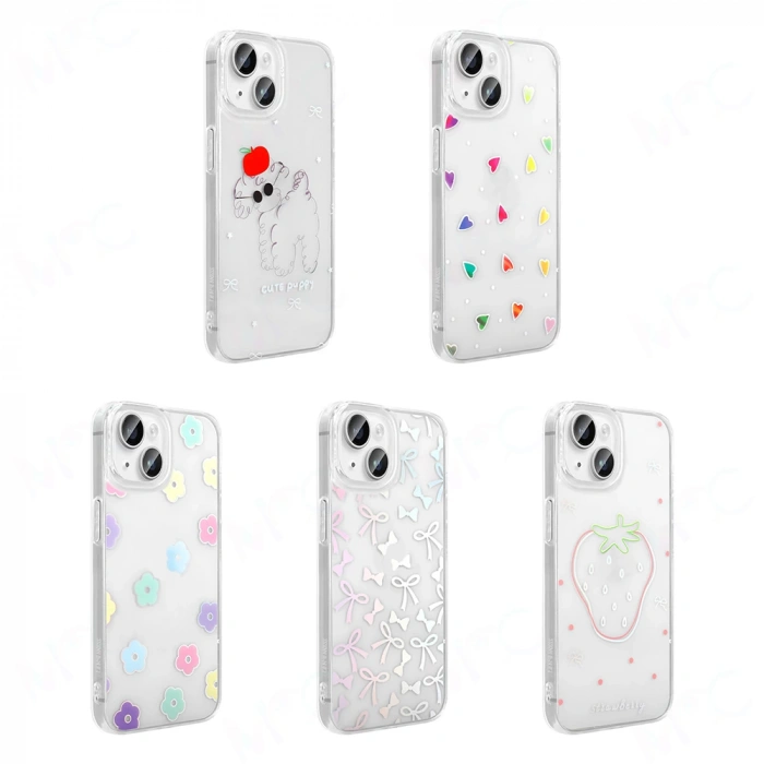 Apple iPhone 14 Kılıf Şeffaf Figürlü Zore Folk Sert Kapak