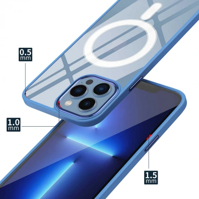 Apple iPhone 14 Kılıf Wireless Şarj Özellikli Zore Krom M-safe Silikon Kapak