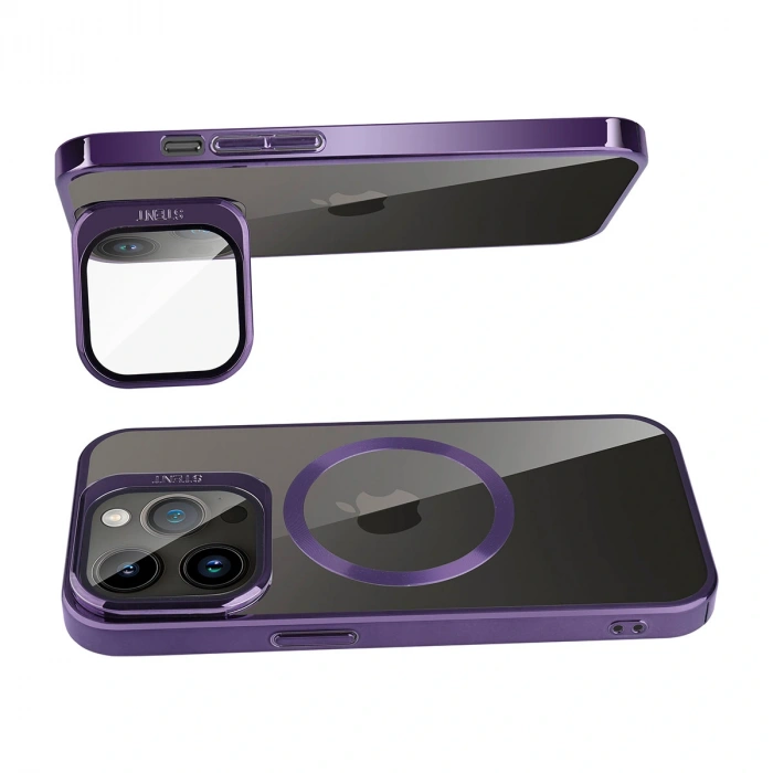 Apple iPhone 14 Pro Kılıf M-safe Şarj Özellikli Standlı Zore Klon Kapak