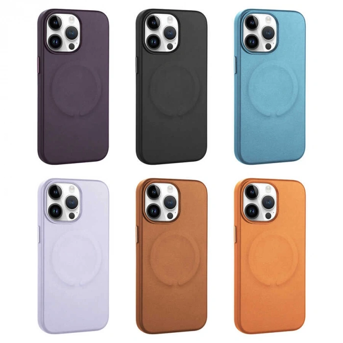 Apple iPhone 14 Pro Kılıf PU Deri M-safe Wireless Şarj Özellikli Zore Derix Kapak