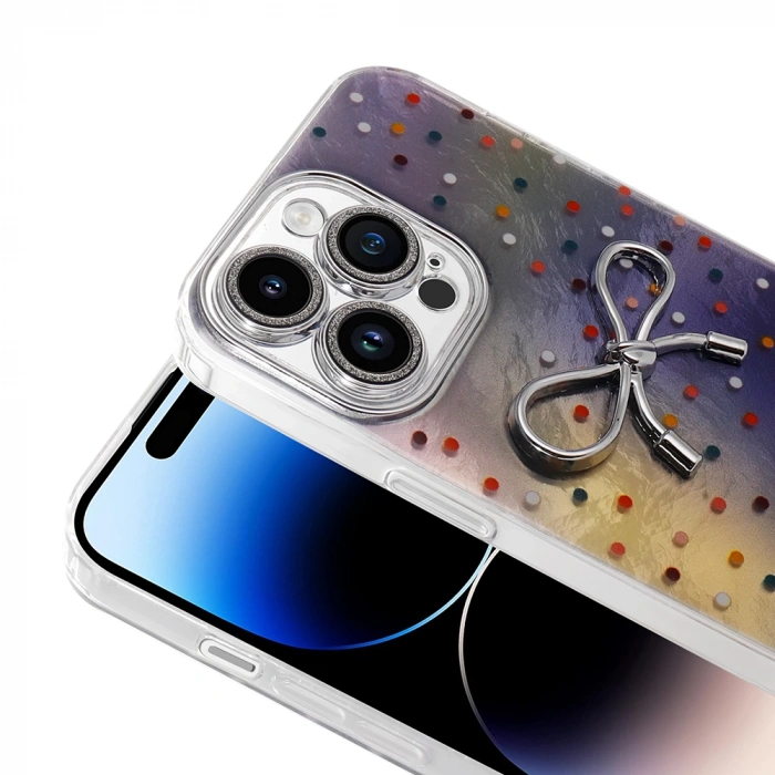 Apple iPhone 14 Pro Max Kılıf Kamera Korumalı Figürlü Zore Ponti Silikon Kapak