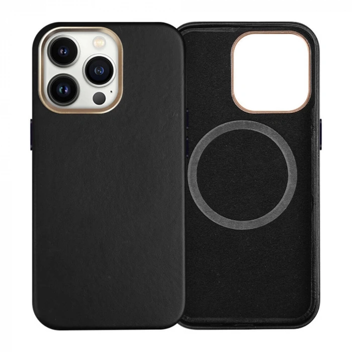 Apple iPhone 14 Pro Max Kılıf M-safe Şarj Özellikli PU Deri Zore Adora Kapak