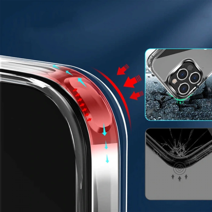 Apple iPhone 14 Pro Max Kılıf Standlı Şeffaf Silikon Zore L-Stand Kapak