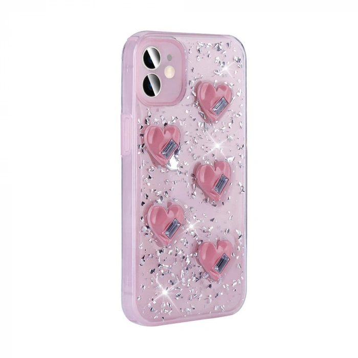 Apple iPhone 15 Kılıf Airbagli Simli Arka Yüzey Zore Işıltı Silikon Kapak