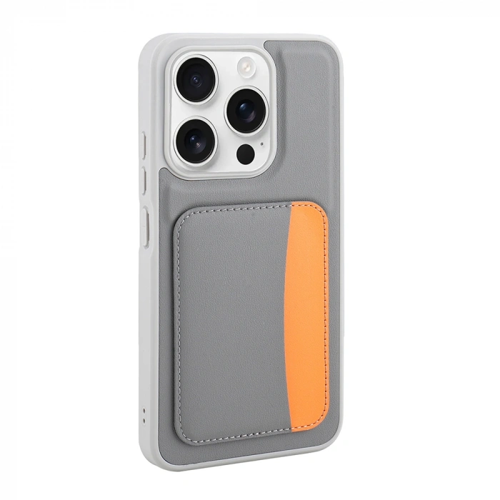 Apple iPhone 15 Kılıf Kartlıklı Zore X-Kart Silikon Kapak