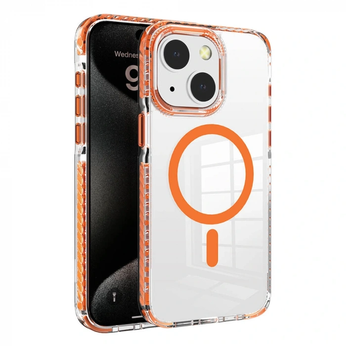 Apple iPhone 15 Kılıf M-safe Şarj Özellikli Airbagli Takılabilir Askı Aparatlı Zore Nana Kapak