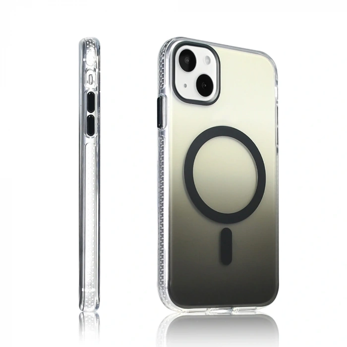 Apple iPhone 15 Kılıf M-safe Şarj Özellikli Transparan Renk Geçişli Zore Toros Kapak