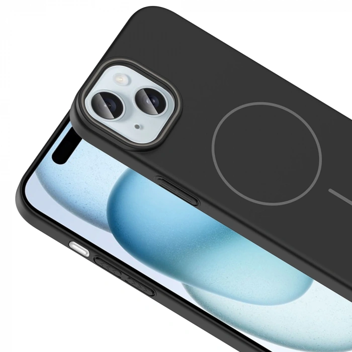 Apple iPhone 15 Kılıf M-safe Şarj Özellikli Zore Ruby Sert Kapak