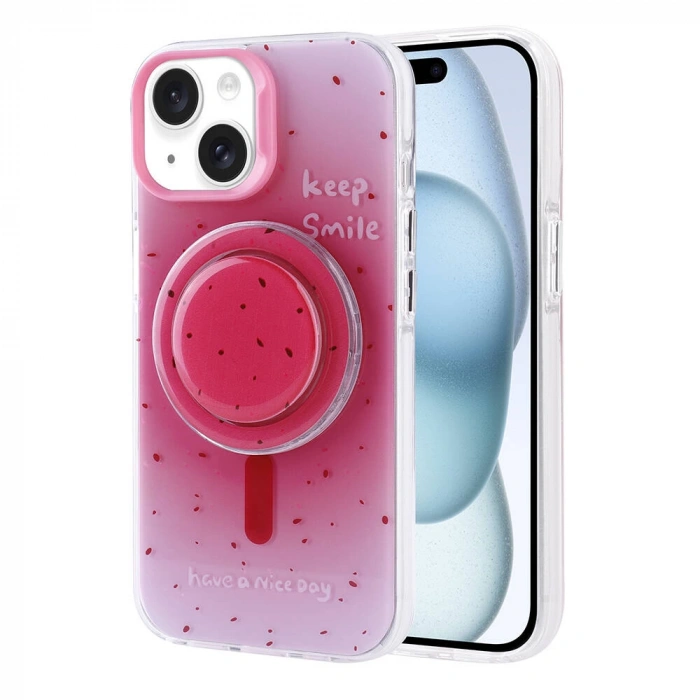 Apple iPhone 15 Kılıf M-safe Şarj Özellikli Tak-Çıkar Pop Soketli Zore Tiktok Kapak