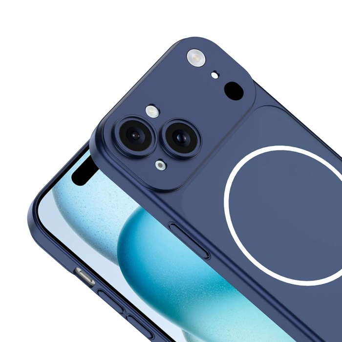 Apple iPhone 15 Kılıf Zore M-Safe Şarj Özellikli Kamera Korumalı Spark Kapak