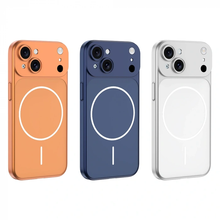 Apple iPhone 15 Kılıf Zore M-Safe Şarj Özellikli Kamera Korumalı Spark Kapak