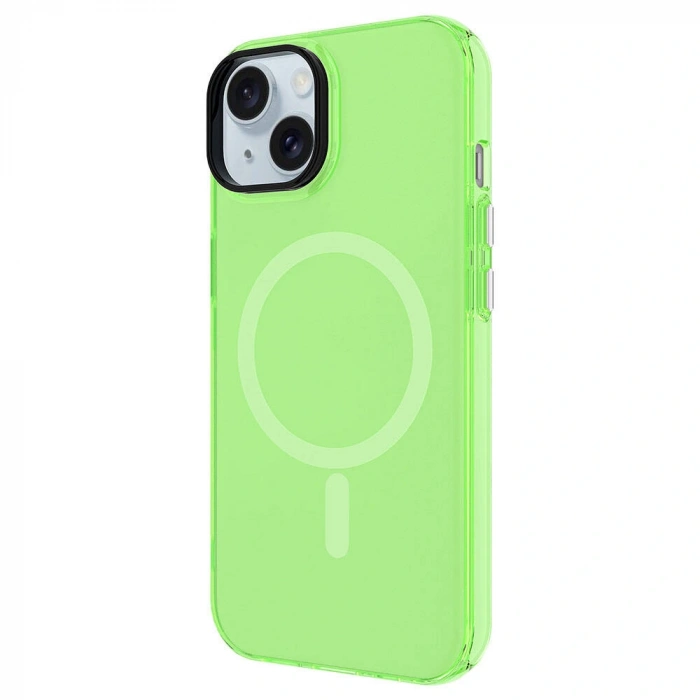 Apple iPhone 15 Plus Kılıf Zore M-safe Şarj Özellikli Buzlu Transparan C-Pro Sert Kapak