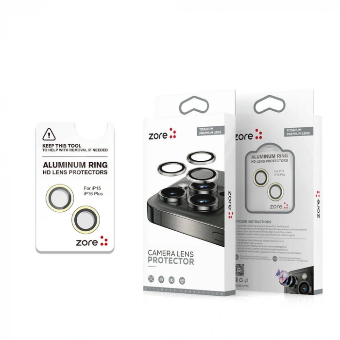 Apple iPhone 15 Plus Zore Safir CL-15 Parmak İzi Bırakmayan Anti-Reflective Kamera Lens Koruyucu