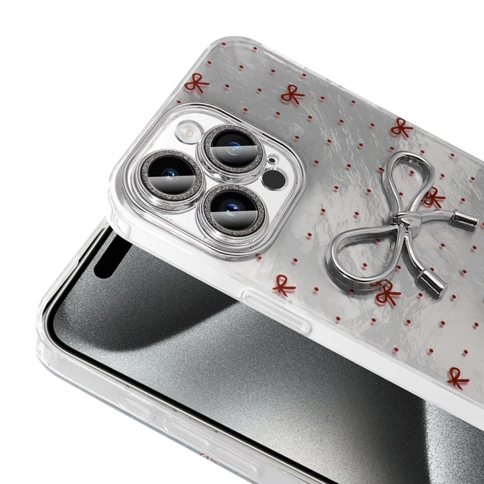 Apple iPhone 15 Pro Kılıf Kamera Korumalı Figürlü Zore Ponti Silikon Kapak