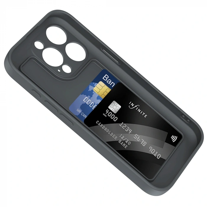 Apple iPhone 15 Pro Kılıf Kamera Korumalı Kartlık Hazneli Zore Vitra Kapak