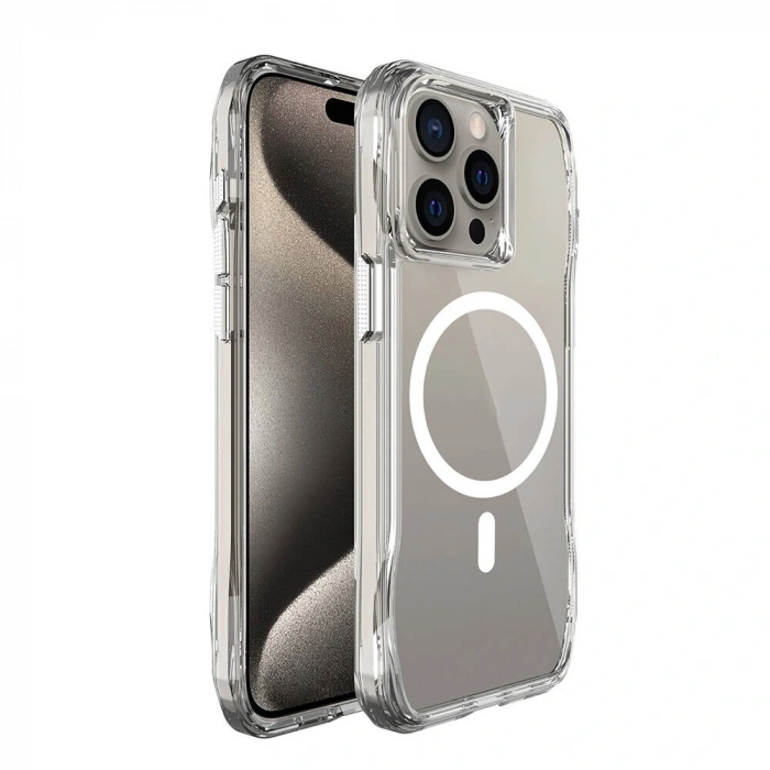 Apple iPhone 15 Pro Kılıf M-safe Şarj Özellikli Airbagli Şeffaf Zore İncek Kapak