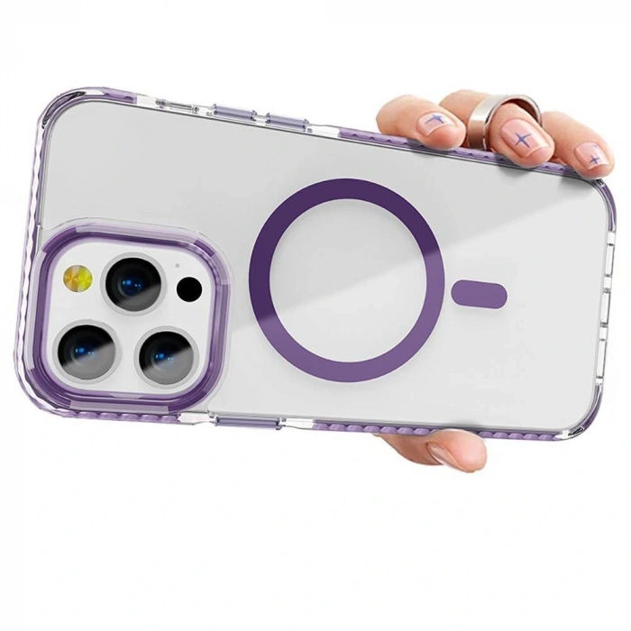 Apple iPhone 15 Pro Kılıf M-safe Şarj Özellikli Airbagli Takılabilir Askı Aparatlı Zore Nana Kapak