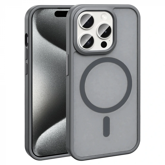 Apple iPhone 15 Pro Kılıf M-safe Şarj Özellikli Mat Arka Yüzey Zore Sio Kapak