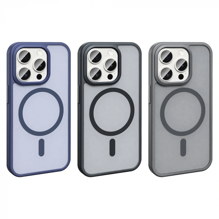 Apple iPhone 15 Pro Kılıf M-safe Şarj Özellikli Mat Arka Yüzey Zore Sio Kapak