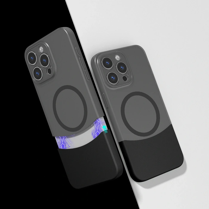 Apple iPhone 15 Pro Kılıf M-Safe Şarj Özellikli Mıknatıslı Zore Duble Kapak