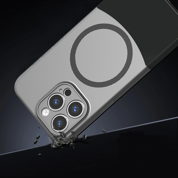 Apple iPhone 15 Pro Kılıf M-Safe Şarj Özellikli Mıknatıslı Zore Duble Kapak