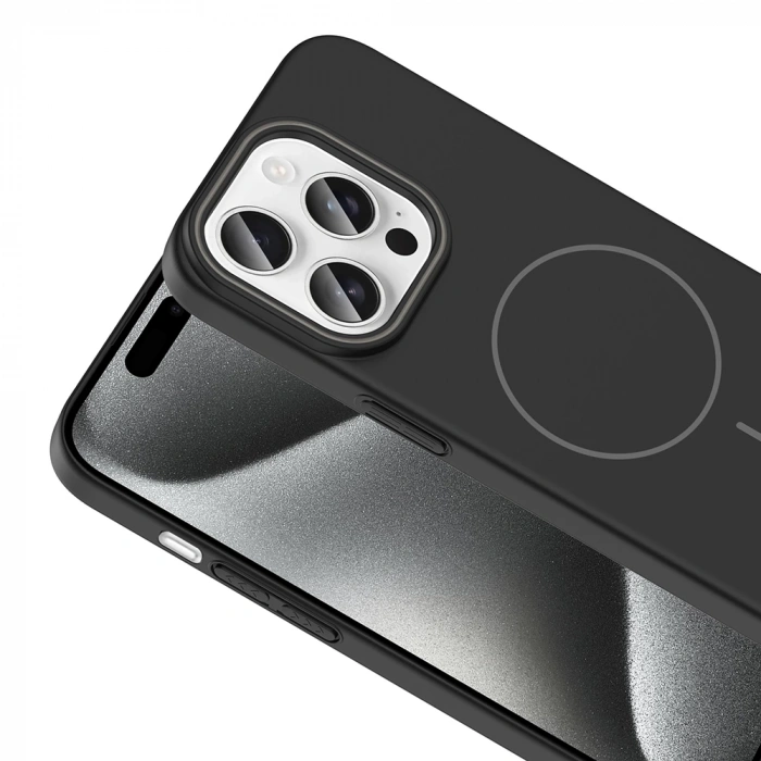 Apple iPhone 15 Pro Kılıf M-safe Şarj Özellikli Zore Ruby Sert Kapak