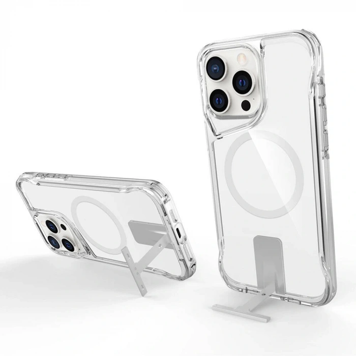 Apple iPhone 15 Pro Kılıf M-safe Şarj Özellikli Zore T-Max Standlı Kapak