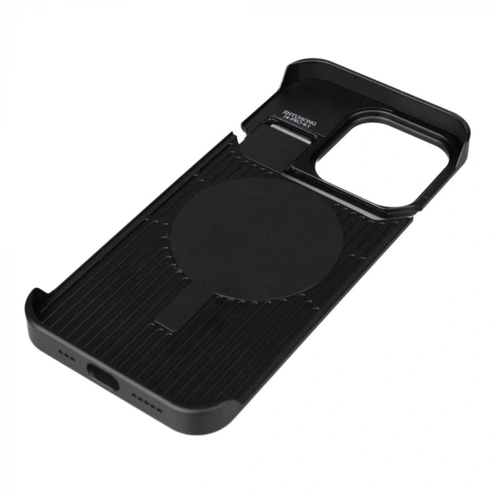 Apple iPhone 15 Pro Kılıf M-safe Şarj Özellikli Mekanizmalı Koku Hazneli Zore Mostar Kapak