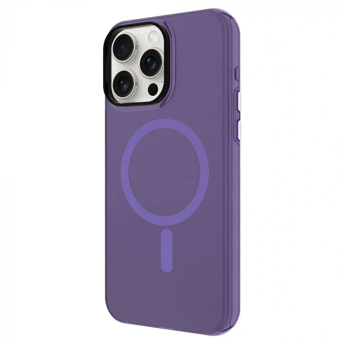 Apple iPhone 15 Pro Kılıf Zore M-safe Şarj Özellikli Buzlu Transparan C-Pro Sert Kapak