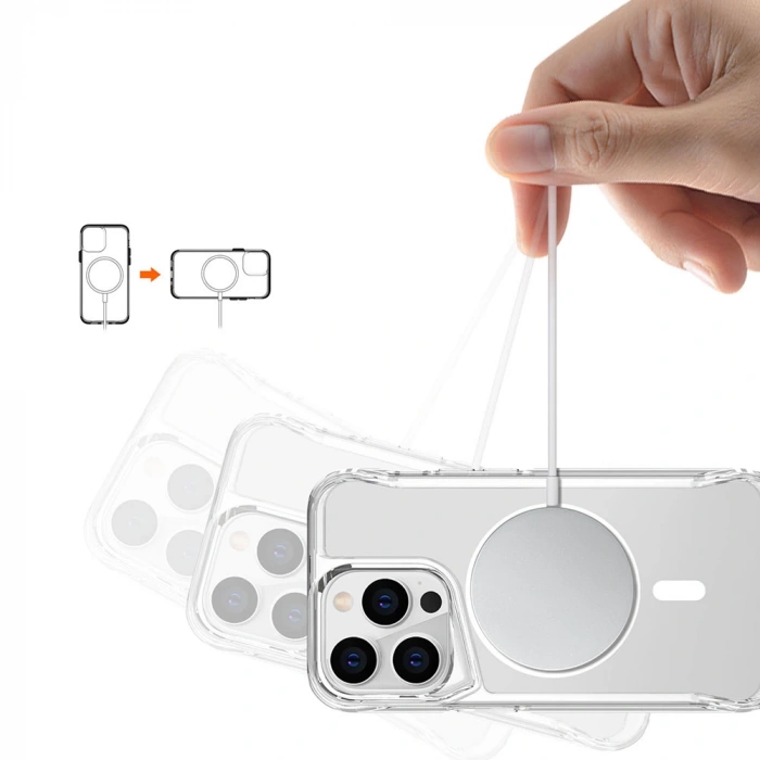 Apple iPhone 15 Pro Kılıf Zore M-safe Şarj Özellikli T-Max M-safe Kapak