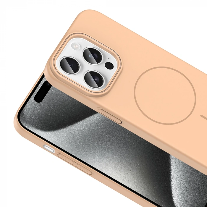 Apple iPhone 15 Pro Max Kılıf M-safe Şarj Özellikli Zore Ruby Sert Kapak