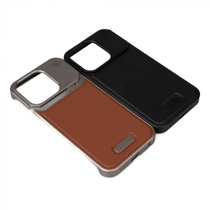 Apple iPhone 15 Pro Max Kılıf M-safe Şarj Özellikli Mekanizmalı Koku Hazneli Zore Mostar Kapak