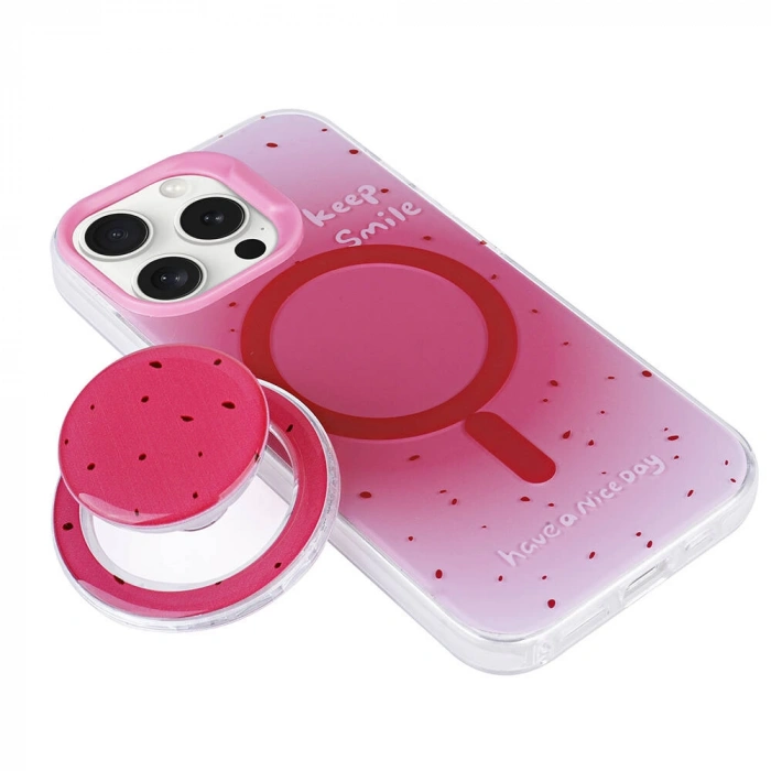 Apple iPhone 15 Pro Max Kılıf M-safe Şarj Özellikli Tak-Çıkar Pop Soketli Zore Tiktok Kapak
