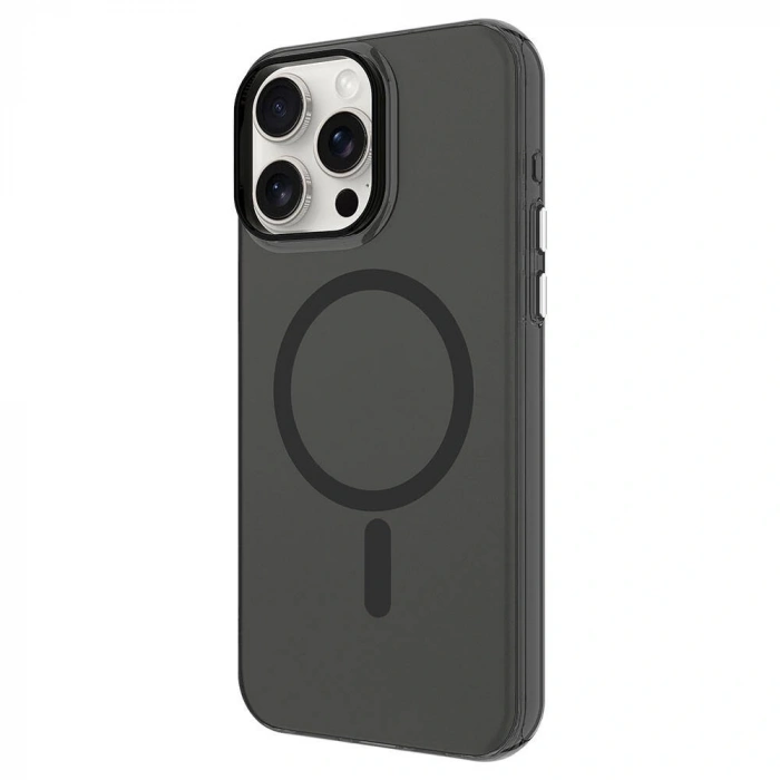 Apple iPhone 15 Pro Max Kılıf Zore M-safe Şarj Özellikli Buzlu Transparan C-Pro Sert Kapak