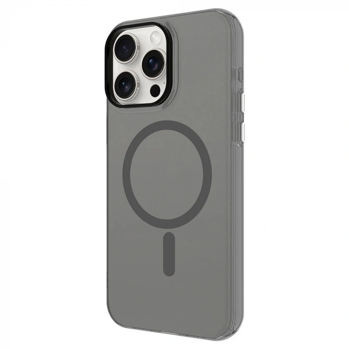 Apple iPhone 15 Pro Max Kılıf Zore M-safe Şarj Özellikli Buzlu Transparan C-Pro Sert Kapak