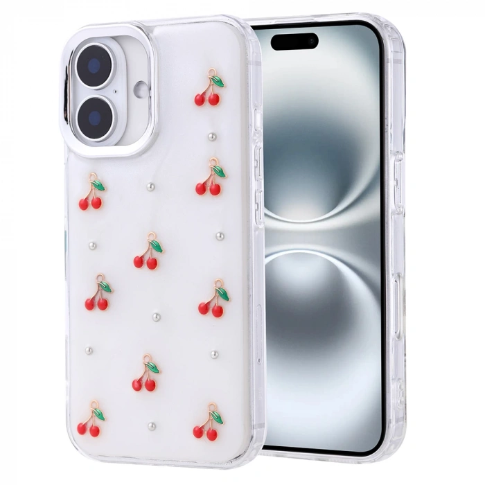 Apple iPhone 16 Kılıf Airbag Tasarımlı Simli Şeffaf Zore Kutup Kapak