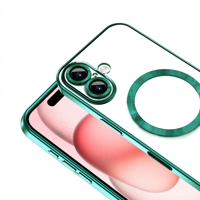 Apple iPhone 16 Kılıf Kamera Korumalı M-safe Wireless Şarj Özellikli Zore Demre Kapak