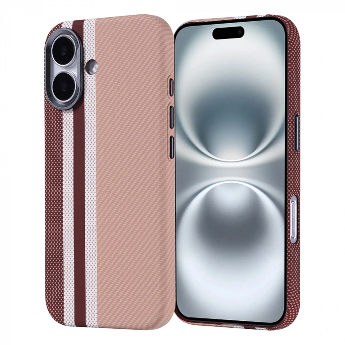 Apple iPhone 16 Kılıf M-safe Şarj Özellikli Karbon Fiber Görünümlü Zore Nekst Kapak