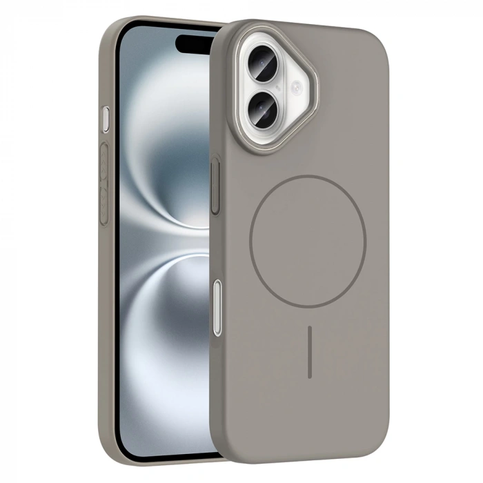 Apple iPhone 16 Kılıf M-safe Şarj Özellikli Zore Ruby Sert Kapak