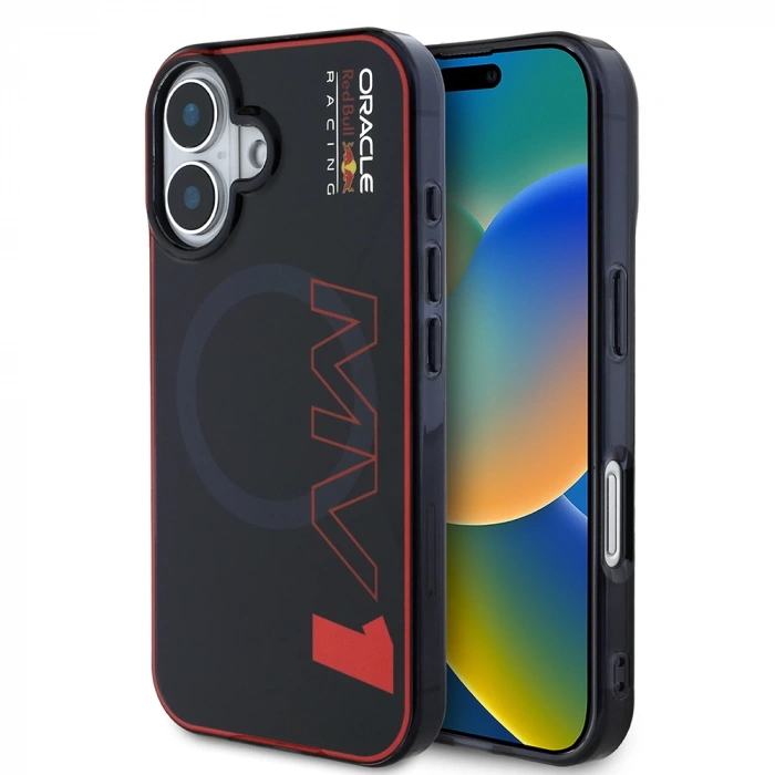 Apple iPhone 16 Kılıf Redbull Orjinal Lisanslı M-safe Şarj Özellikli Çift Katmanlı Sert PC Büyük Boy MV Kapak