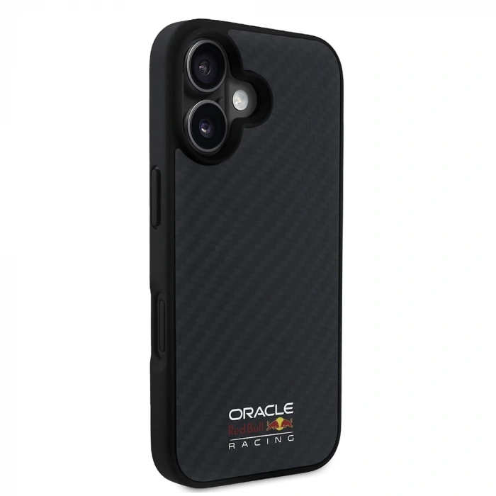 Apple iPhone 16 Kılıf Redbull Orjinal Lisanslı M-safe Şarj Özellikli Karbon Fiber Tasarımlı Parlayan Logolu Kapak