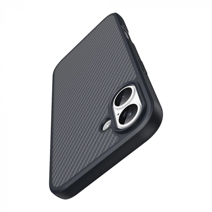 Apple iPhone 16 Plus Kılıf M-safe Şarj Özellikli Karbon Fiber Tasarımlı Zore Elnino Kapak