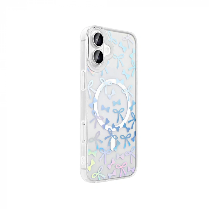 Apple iPhone 16 Plus Kılıf M-Safe Şarj Özellikli Şeffaf Zore Folk Sert Kapak