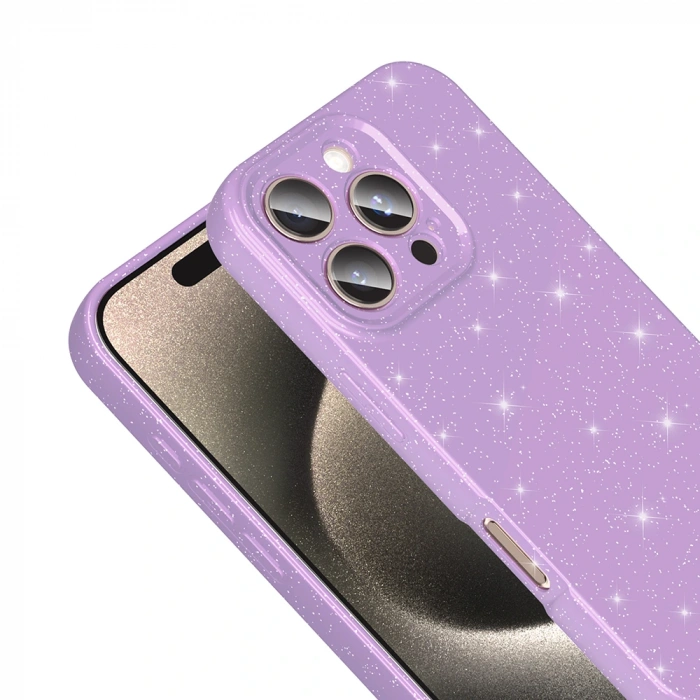 Apple iPhone 16 Pro Kılıf Kamera Korumalı Simli Lüks Zore Koton Kapak